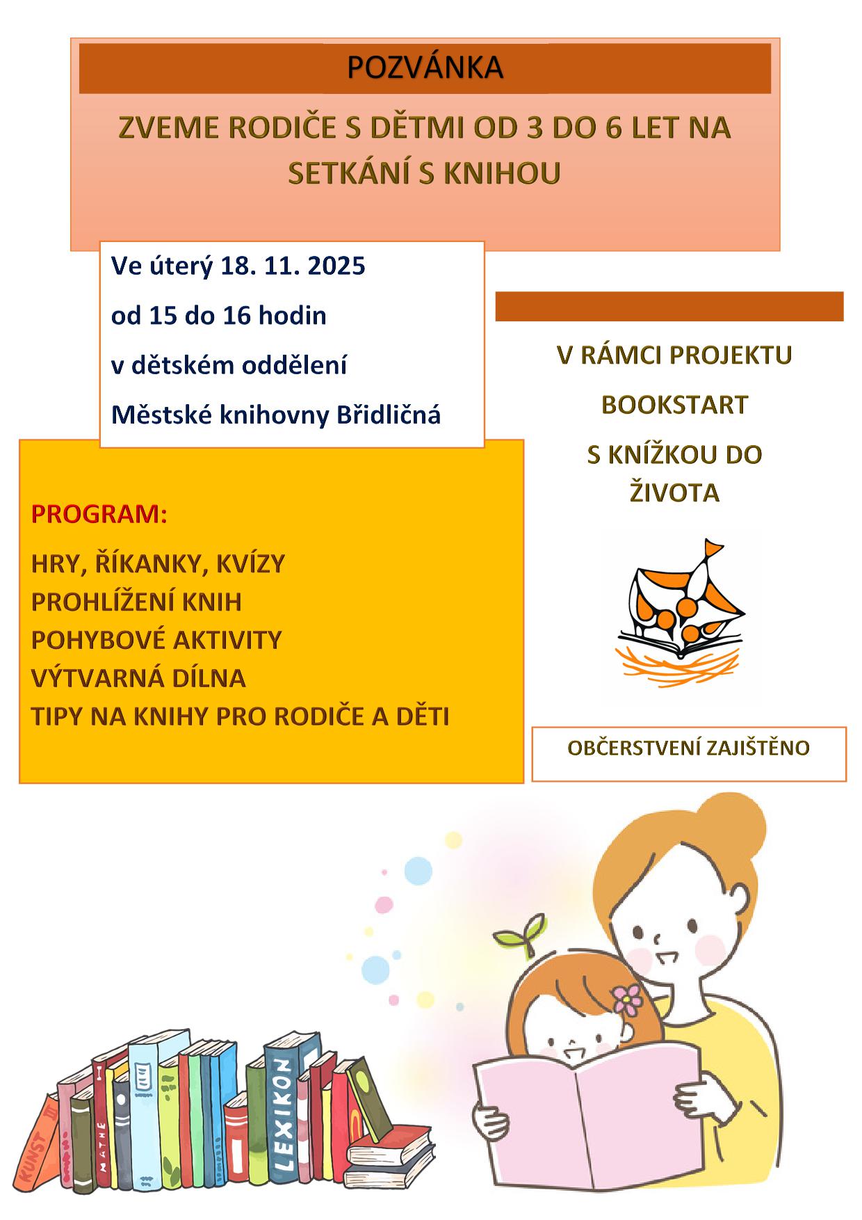 POZVÁNKA BOOKSTART 3 6 let listopad