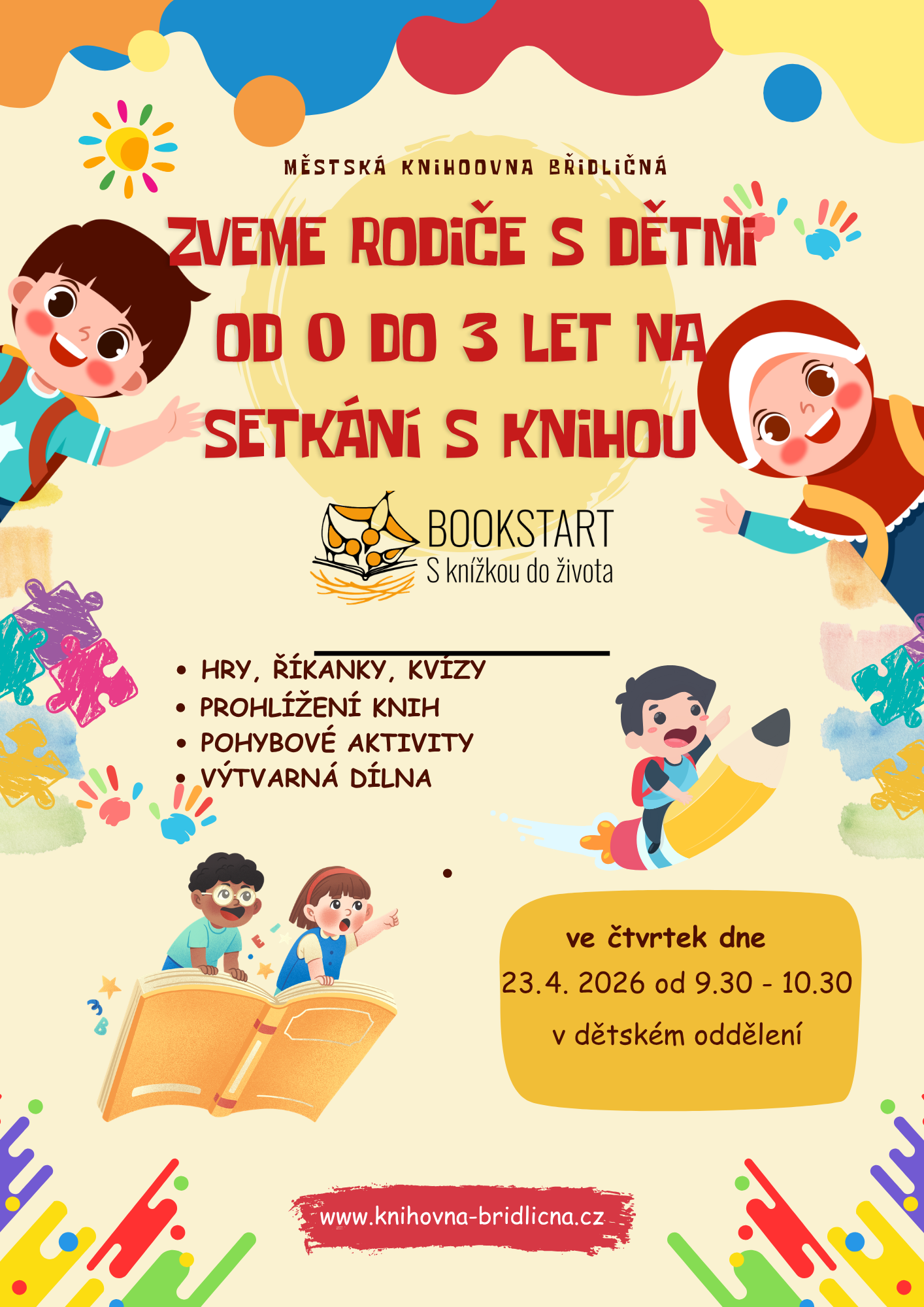 pozvánka bookstart 0 3 let Městská knihoovna Břidličná