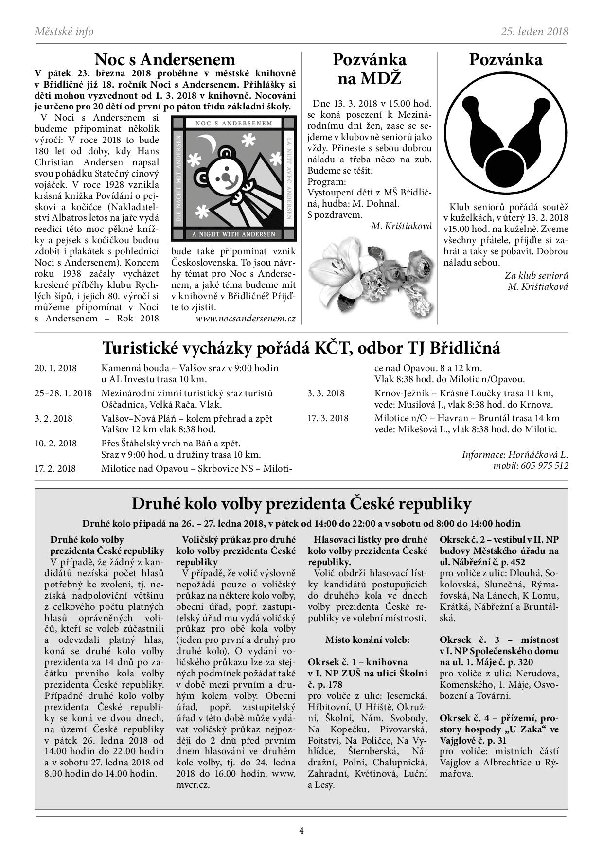 Info Břidličná leden 20184